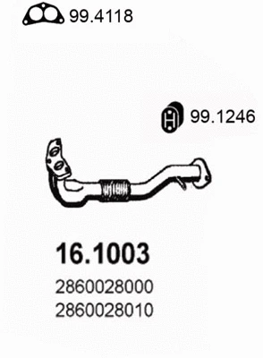 Tuyau d'échappement ASSO 16.1003
