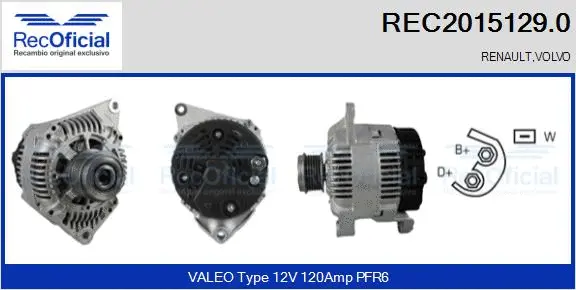 Alternateur RECOFICIAL REC2015129.0
