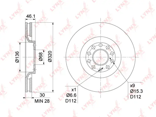 Disque de frein LYNXAUTO BN-1209