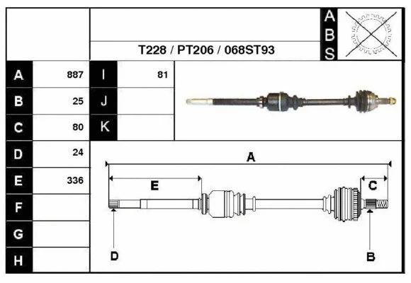 Arbre de transmission Technika 28068