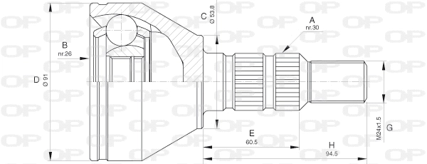 Jeu de joints, arbre de transmission OPEN PARTS CVJ5641.10
