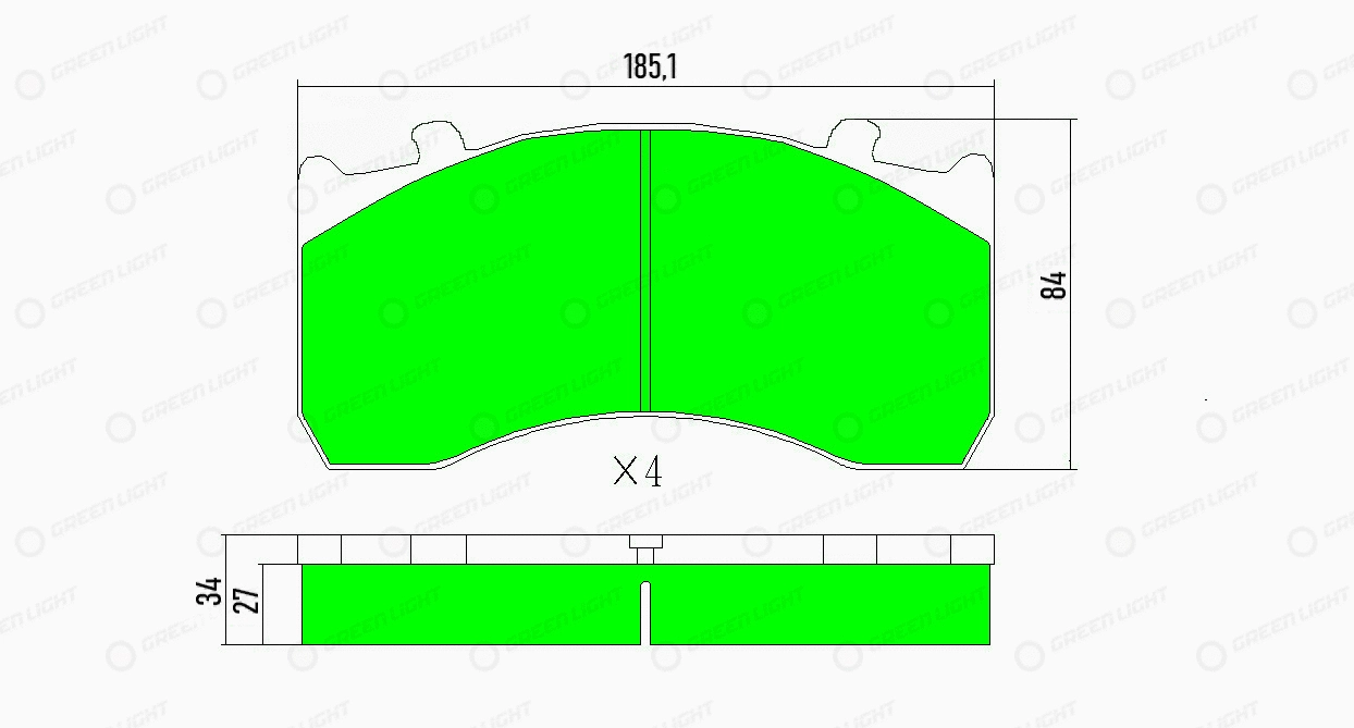 Kit de plaquettes de frein, frein à disque Automotive Adriado GLBP005HD