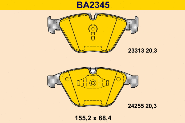 Kit de plaquettes de frein, frein à disque BARUM BA2345