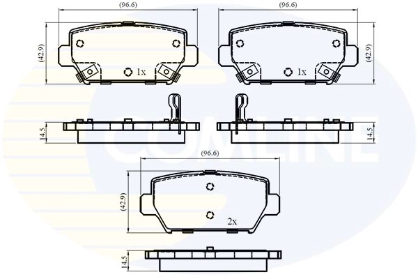 Kit de plaquettes de frein, frein à disque COMLINE CBP33004