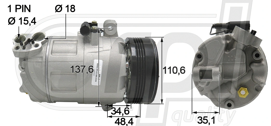 Compresseur, climatisation RPL QUALITY APCOBW5048