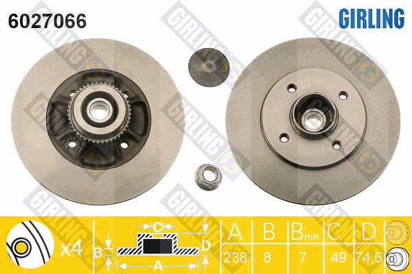 Disque de frein GIRLING 6027066