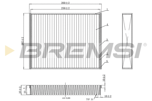 Filtre, air de l'habitacle BREMSI FC0459C