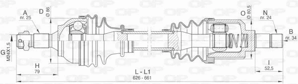 Arbre de transmission OPEN PARTS DRS6438.00