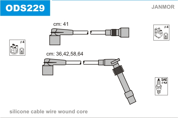 Kit de câbles d'allumage JANMOR ODS229