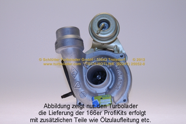 Turbocompresseur, suralimentation SCHLÜTTER TURBOLADER 166-09250