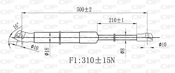 Vérin, capot-moteur OPEN PARTS GSR6468.10