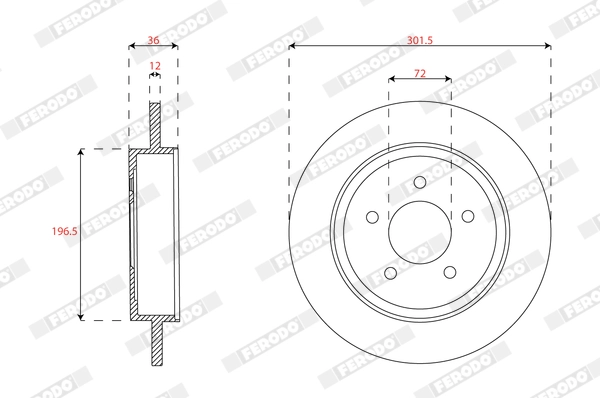 Disque de frein FERODO DDF2059C