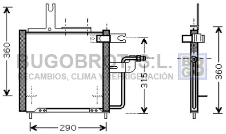 Condenseur, climatisation BUGOBROT 62-MZ5197