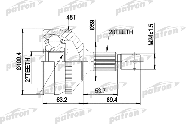 Jeu de joints, arbre de transmission PATRON PCV1180