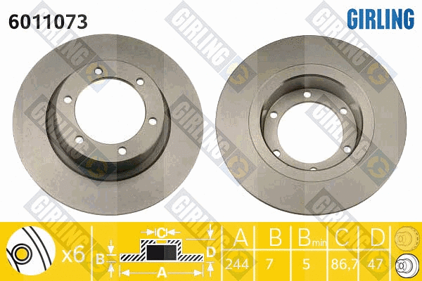 Disque de frein GIRLING 6011073