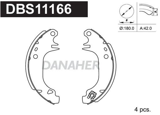 Jeu de mâchoires de frein DANAHER DBS11166