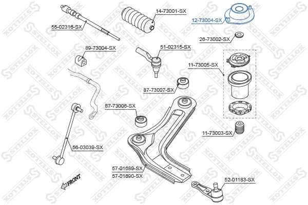 Coupelle de suspension STELLOX 12-73004-SX