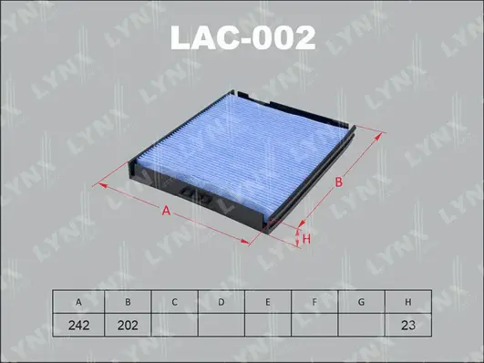 Filtre, air de l'habitacle LYNXAUTO LAC-002