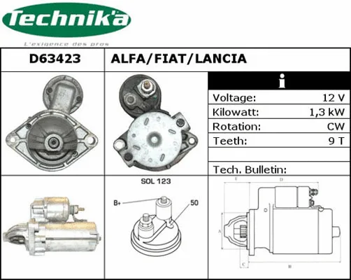Démarreur Technika D63423