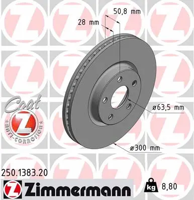 Disque de frein ZIMMERMANN 250.1383.20