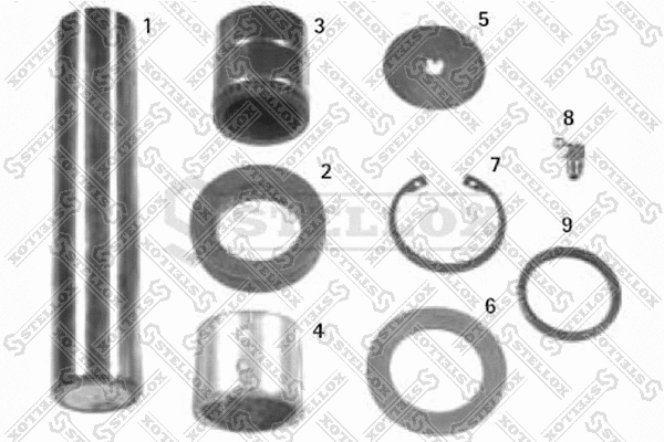 Kit d'assemblage, pivot de fusée d'essieu STELLOX 84-16051-SX