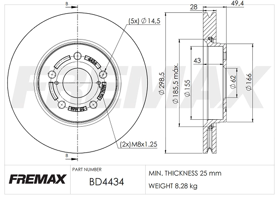 Disque de frein FREMAX BD-4434