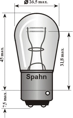 Ampoule, feu de brouillard arrière SPAHN GLÜHLAMPEN 2015