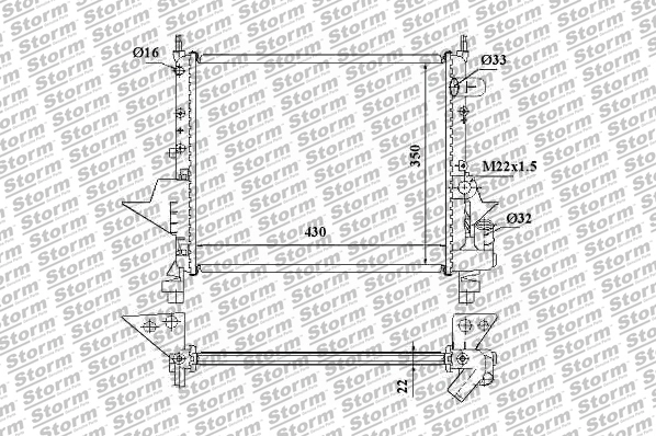 Radiateur, refroidissement du moteur STORM QUALITY PARTS 81104