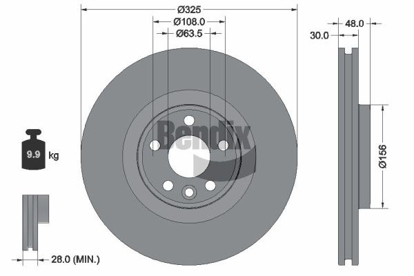 Disque de frein BENDIX Braking BDS2344HC