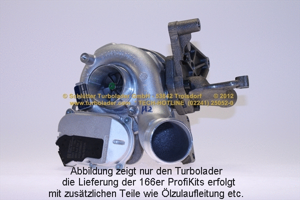 Turbocompresseur, suralimentation SCHLÜTTER TURBOLADER 166-02540