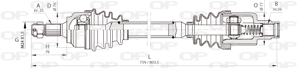 Arbre de transmission OPEN PARTS DRS6369.00
