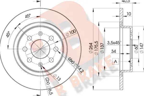 Disque de frein R BRAKE 78RBD20592