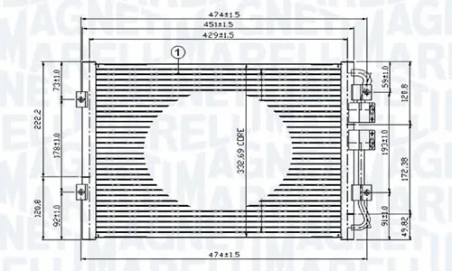 Condenseur, climatisation MAGNETI MARELLI - BR 351036421MM