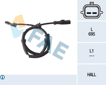 Capteur, vitesse de roue FAE 78124