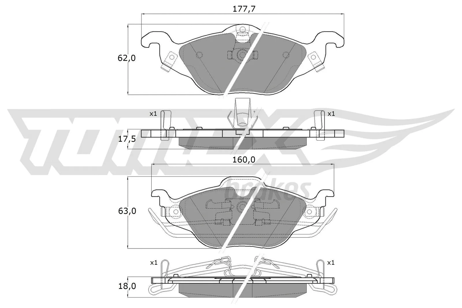 Kit de plaquettes de frein, frein à disque TOMEX Brakes TX 12-21