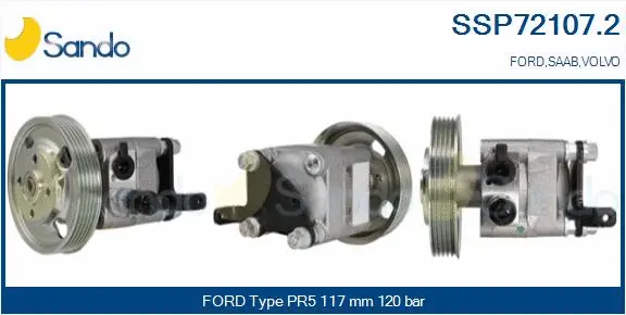 Pompe hydraulique, direction SANDO SSP72107.2