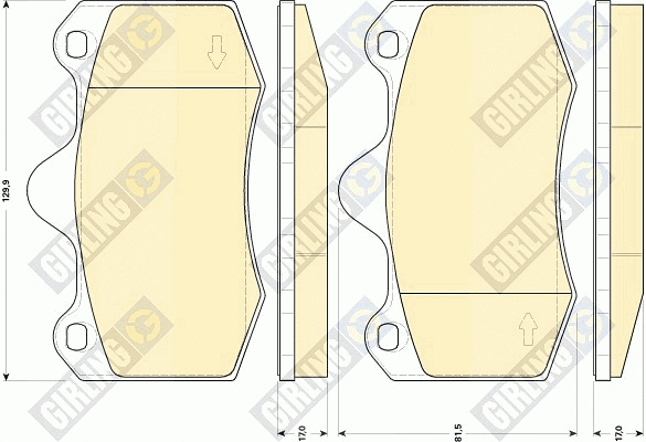 Kit de plaquettes de frein, frein à disque GIRLING 6118529