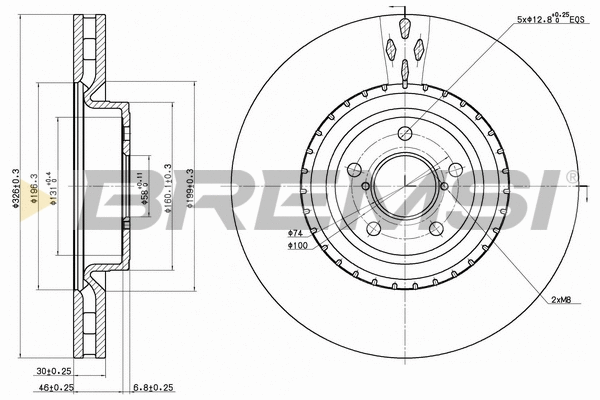 Disque de frein BREMSI CD7748V
