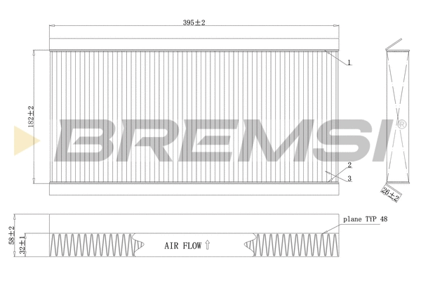 Filtre, air de l'habitacle BREMSI FC0164C