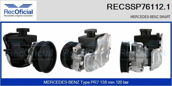 Pompe hydraulique, direction RECOFICIAL RECSSP76112.1