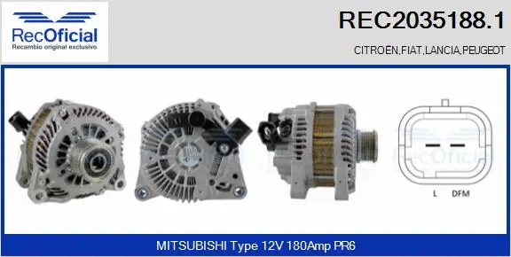 Alternateur RECOFICIAL REC2035188.1