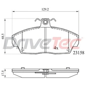 Kit de plaquettes de frein, frein à disque DriveTec DPAD1450