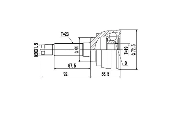 Jeu de joints, arbre de transmission DYNAMATRIX DCV812006