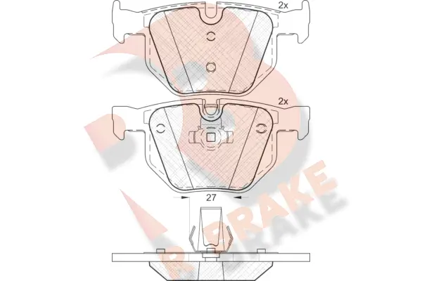 Kit de plaquettes de frein, frein à disque R BRAKE RB1684