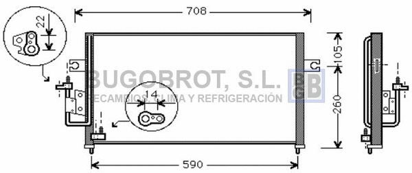 Condenseur, climatisation BUGOBROT 62-HY5057