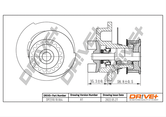 Pompe à eau, refroidissement du moteur Dr!ve+ DP2310.10.064