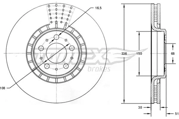 Disque de frein TOMEX Brakes TX 73-09
