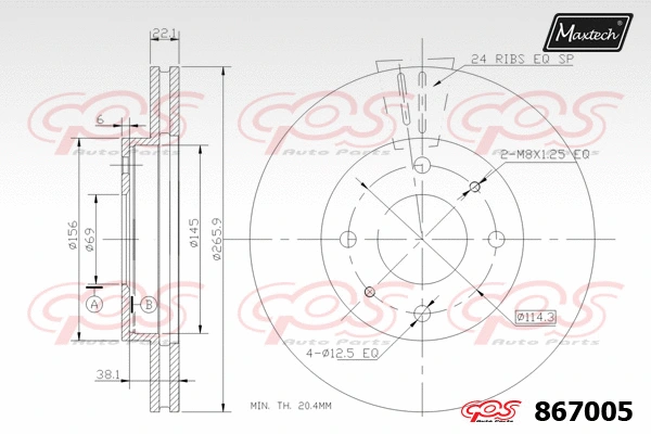 Disque de frein MAXTECH 867005