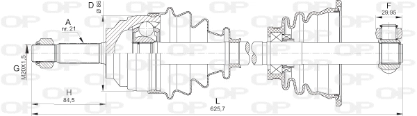 Arbre de transmission OPEN PARTS DRS6383.00