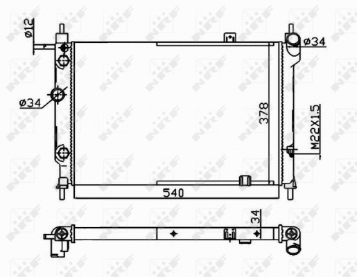 Radiateur, refroidissement du moteur NRF 514647